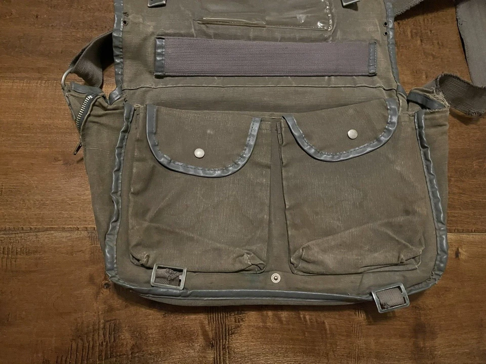 Bolso Escolar Danés Original Globetrot Vintage Hecho en Dinamarca Lona Mensajero Foto 4 de 4