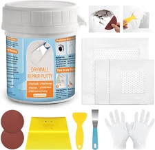 Drywall Repair Kit, Drywall Patch Repair Kit with 8.8OZ White Wall Repair Putty,