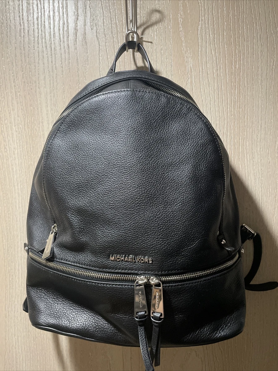 Michael Kors Rhea Zip Small Leather Backpack - Black