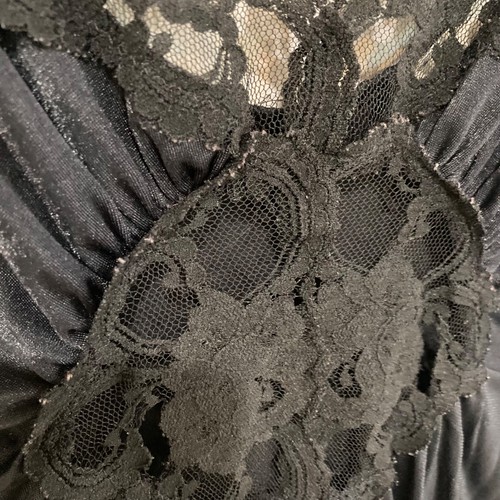 Abito da notte vintage Adonna taglia M nero pizzo slip lunghezza media WhimsiGoth - Foto 2 di 9