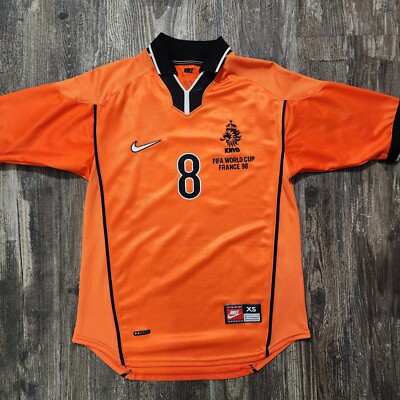 1998 Nike Netherlands Home Soccer Jersey Dennis Bergkamp Men XS