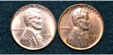 1953 P Lincoln Cent Lot of 2  * near GEM BU RD /RB * Actual Coins * FREE SH