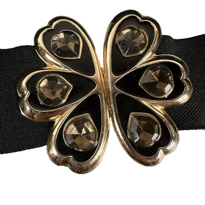 Y2K Womens Elastic Waist Cinch Belt Black Sz 31- 40 Inches  display picture 3