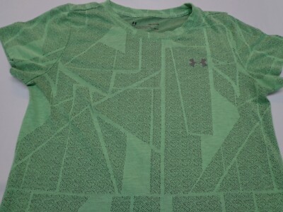 Under Armour Womens Heatgear T-Shirt Green Loose Size Small