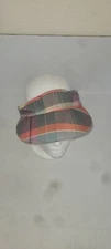 Ivy's League Plaid Sun Visor Adjustable Stretch Band Blue Lt Red Beige