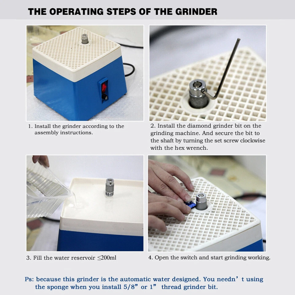 240V AU Plug Portable Stained Glass Grinder Diamond Automatic Art Grinding Tool - image 3 of 4