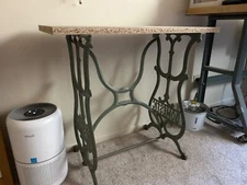 Domestic Sewing Machine Table with a Cast Iron Base