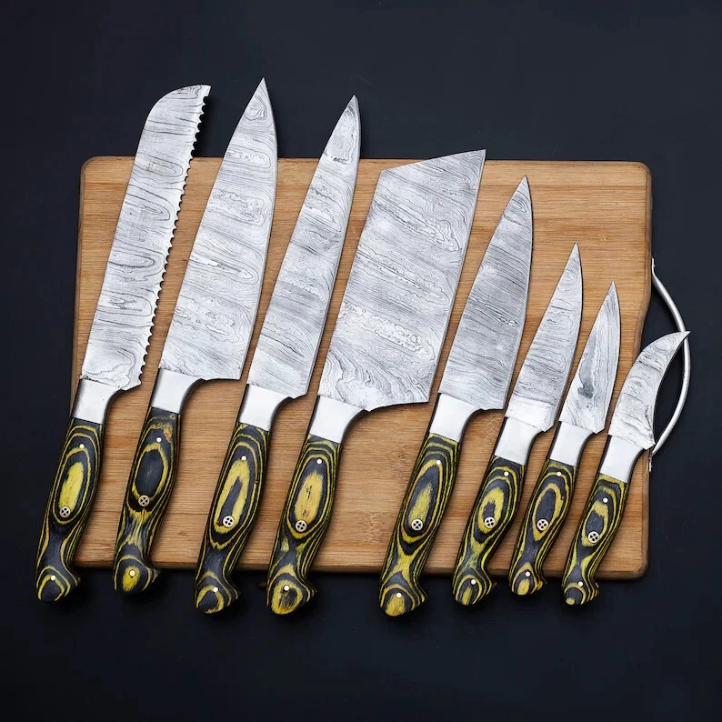 Handmade Damascus Chef set of 8pcs,Kitchen knives set,Personalized gift, Knives,
Opens in a new wind