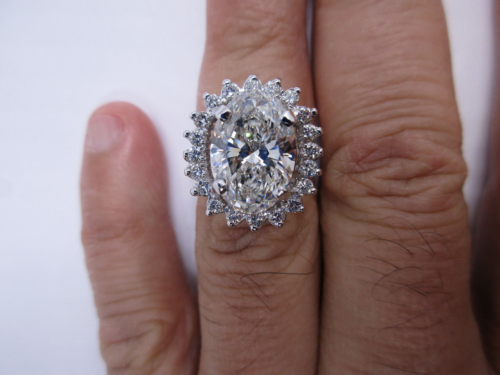 IGI CERTIFIED 14K Gold Engagement Ring Center Lab Grown Diamond=5.57 G-VVS2 - Picture 9 of 14