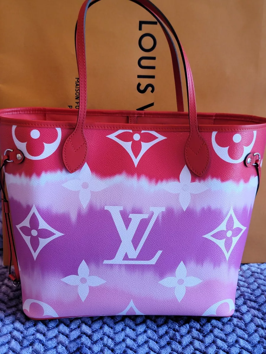 LOUIS VUITTON Monogram Canvas Red Neverfull MM Tote Bag