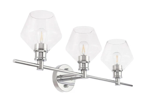 Wall Sconce Glass Shades Chrome Bathroom Dining Room Vanity Light Fixture 28 in - Picture 10 of 11