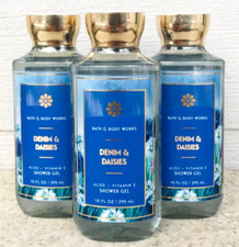 3 Bath Body Works DENIM DAISIES Shower Gel Body Wash 10oz LOT/SET of 3