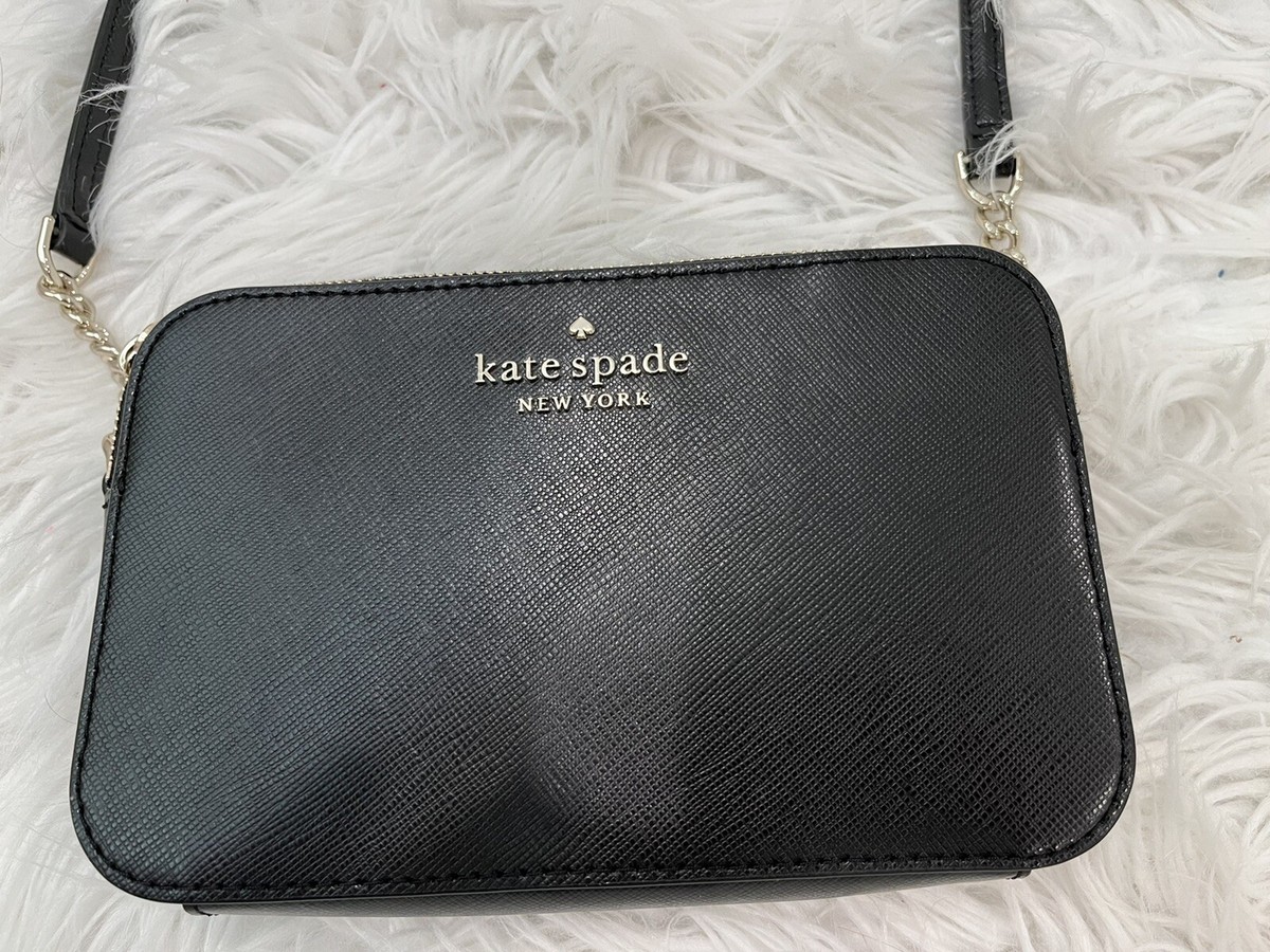 Kate Spade Black Leather Zipper Crossbody Purse Shoulder Bag Kate Spade Black Leather Zipper Crossbody Purse Shoulder Bag