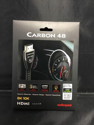 Authentic AudioQuest Carbon 48 HDMI Cable 8K-10K - 1.5m (5ft)  Brand New