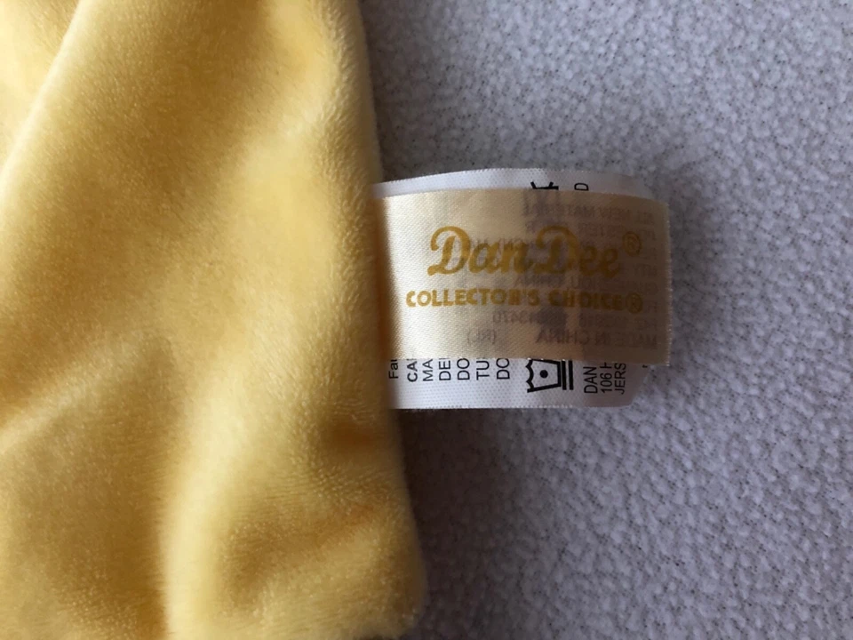 Manta de seguridad para bebé DanDee Lovey sonajero jirafa amarillo gris Foto 2 de 4