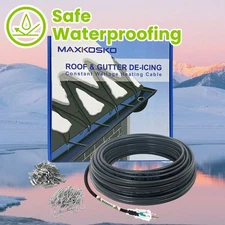 MAXKOSKO Roof Gutter De-Icing Heating Cable Kit