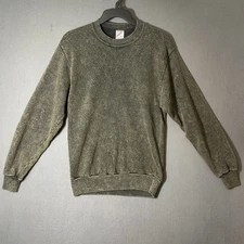 Jerzees Small Sweatshirt Long Sleeve Pullover Black Wash Out Vintage Y2K Grunge
