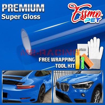ESSMO PET Super Gloss Sapphire Blue Vehicle Vinyl Wrap Decal Sheet Like Paint