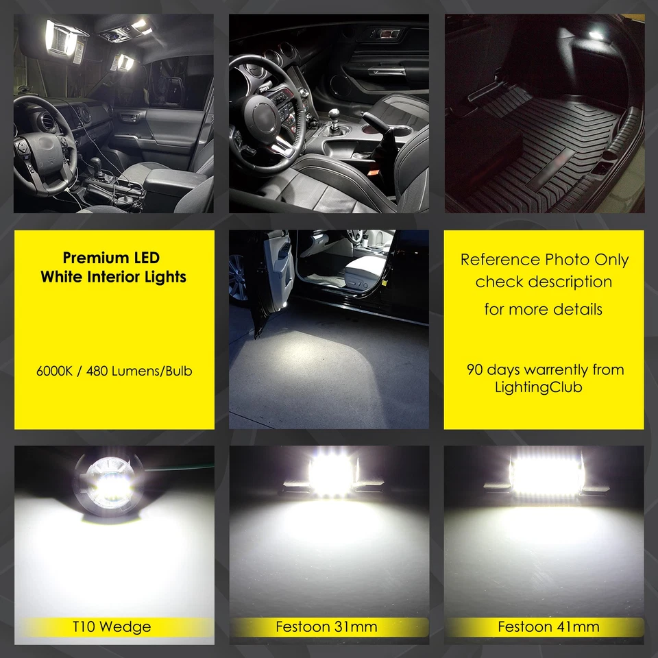 Kit de paquete de bombillas LED interiores 12x para Dodge Stealth 1991-1996 ULTRA BLANCO Foto 3 de 4