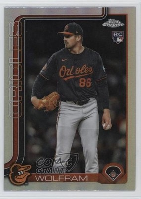 2025 Topps Chrome Update Refractor Grant Wolfram #USC31 Rookie RC 15v9