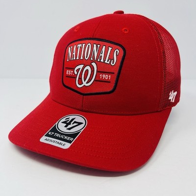 '47 Brand MLB Washington Nationals Patch Snapback Trucker Red Mens Hat Cap NEW