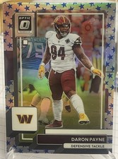 2022 Optic Daron Payne Blue Stars Prizm Refractor SP Parallel 195 Commanders NFL