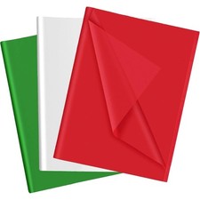 Red Green White Tissue Paper Sheets for Gift Bags Christmas Birthday Wedding DIY
