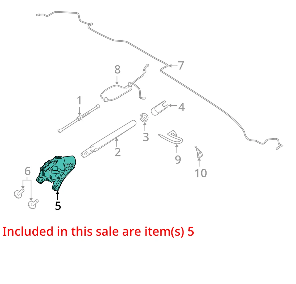 Rear Wiper Motor Fits 20-24 CORSAIR 861334 - Image 2 of 4
