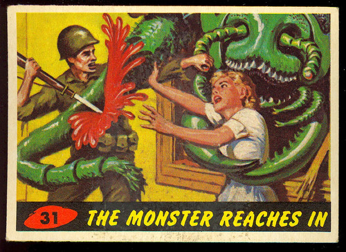 1962 Topps Mars Attacks #31 The Monster Reaches In — TAG (grade unconfirmed)