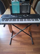 Yamaha EZ-220 61-Key Full Size USB Keyboard Black w/ Stand, Song Book, Manual