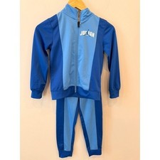 Kids Jordan Tracksuit Set Blue Zip Up Jacket Pants Athletic Outfit Size L NEW