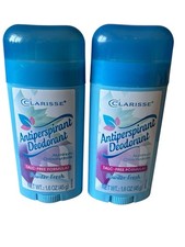 2 Clarisse Lady's Powder Fresh Antiperspirant Deodorant 2.5 Ounce Talc Free