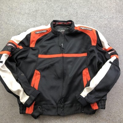 Teknic Jacket Mens 50 Black Red Mesh Motorcycle Riding Full Zip