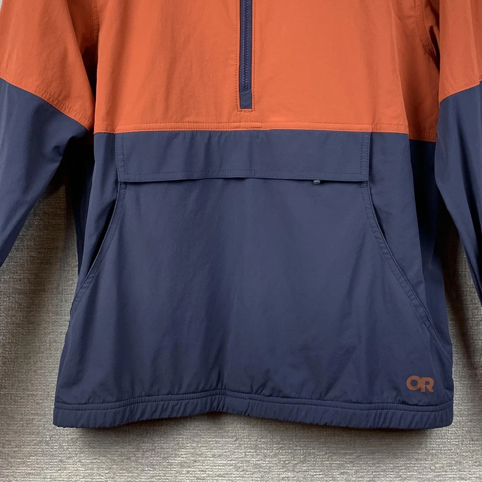 OR Outdoor Research W Ferrosi Anorak Pullover Mens Small Rust Navy Hooded Jacket - Image 3 of 4