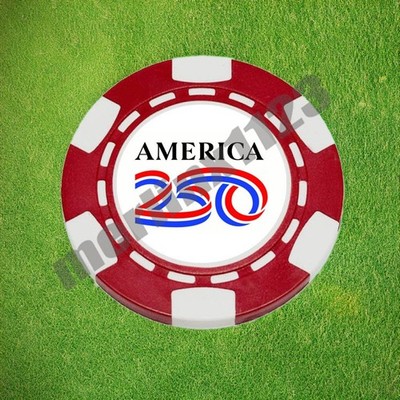 America 250 USA Anniversary 1776 Clay Poker Chip Golf Ball Marker Card Guard