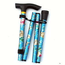 Foldaway Lightweight Easy Folding Aluminium Walking Stick Cane Height Adjustable