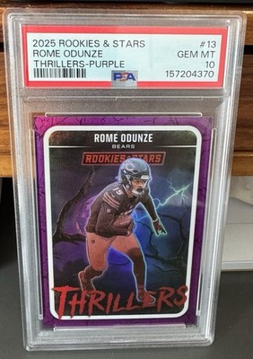Rome Odunze 2025 Rookies & Stars - Thrillers Purple - /35 PSA 10 #13 Prizm Bears