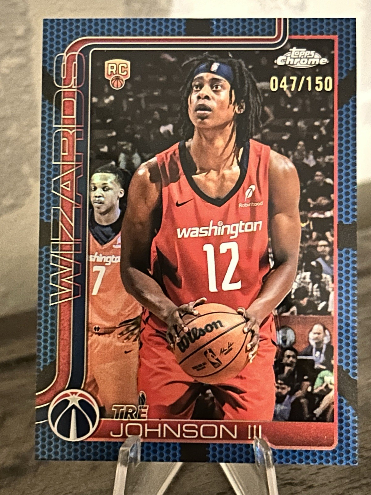 2025-26 Topps Chrome Tre Johnson III Rookie #256 Blue Basketball Refractor /150