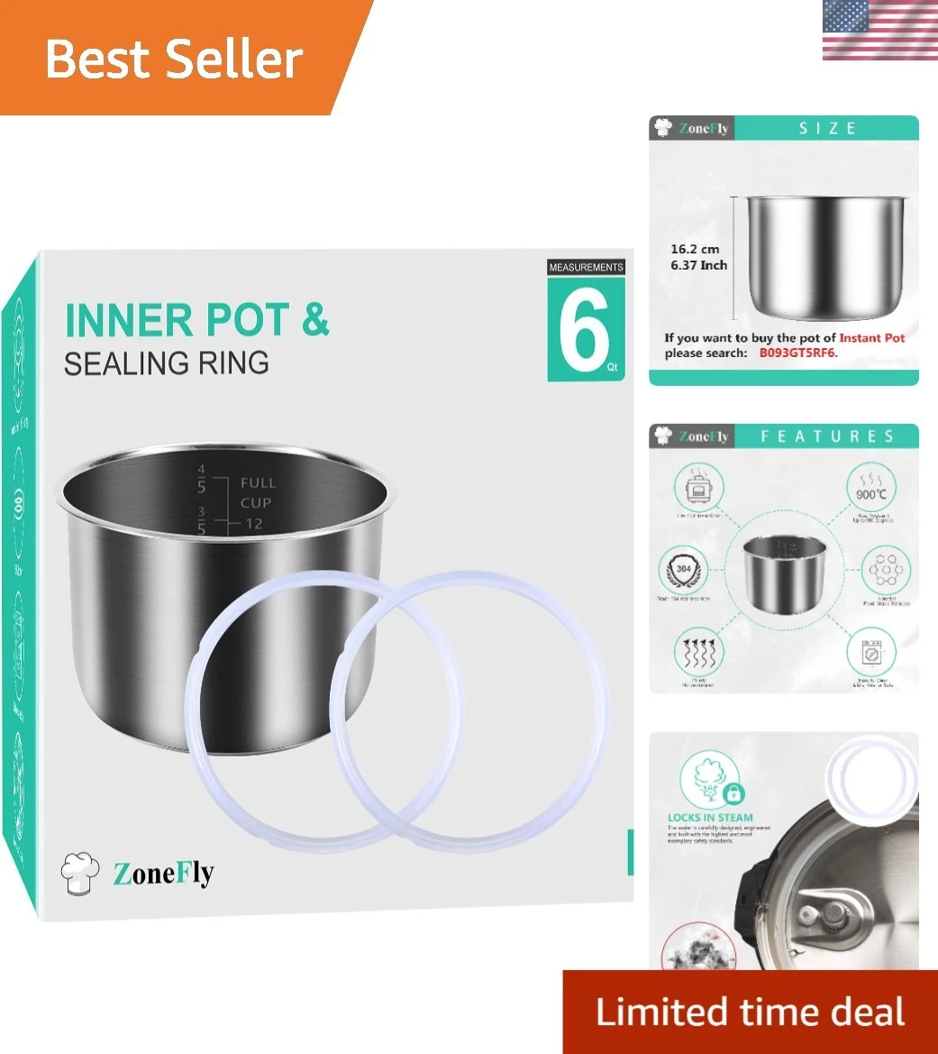 Upgrade Your Cooking: 6 Qt Power Cooker XL Replacement Inner Pot & Sealing Rings