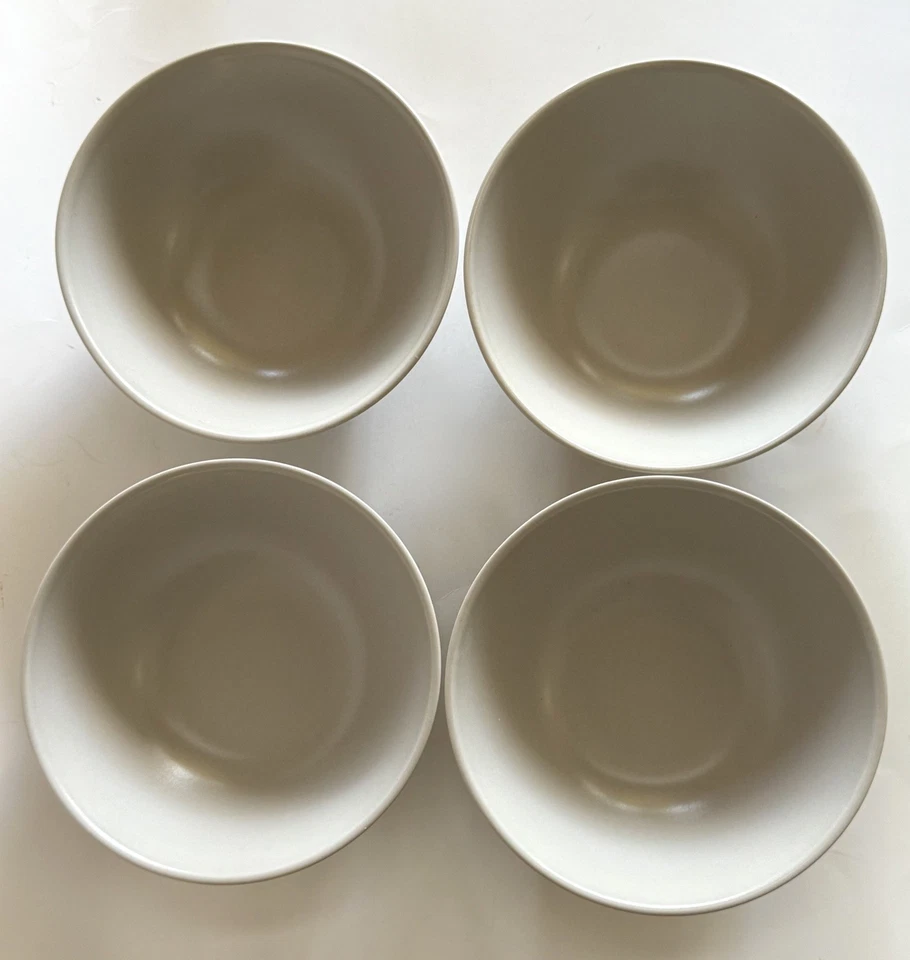 "Juego de 4 cuencos de sopa/cereal gris claro IKEA 12011-1 6 3/8"" - gres - usados en excelente estado" Foto 2 de 4