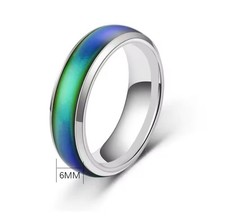 Ring Edelstahl-Stimmungsring für Männer und Frauen mit Farbwechsel 6mm breit