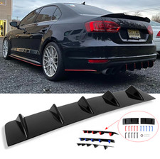 For Vw Jetta Gli Mk6 Mk7 Rear Bumper Diffuser Shark 5 Fins Spoiler Lip Splitter