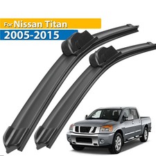 2Pcs Front Windshield Flat Wiper Blades Set For Nissan Titan 2005 - 2015 24"+22"