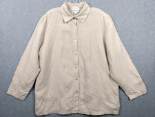 Madison Studio Womens Linen Shirt  XL Classic Minimalist Coastal Lagenlook Boxy