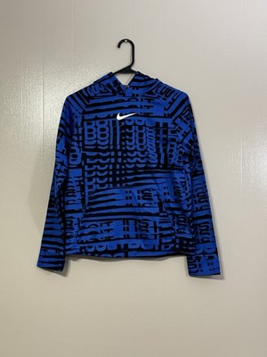 Nike Just Do It Blue All Over Logo Hoodie Size XL             C27