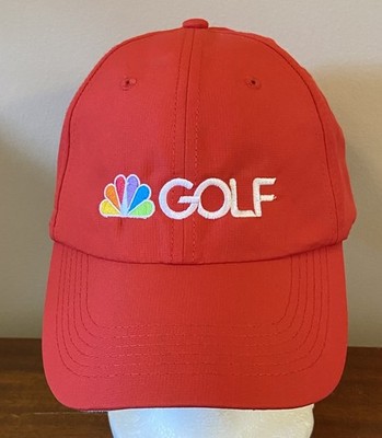 Adult NBC Golf Logo Red Adjustable Sports Performance Technical Fit Hat Cap
