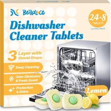 Dishwasher Cleaner Tablets - Dishwasher Cleaner and Deodorizer Tablets Lemon Sce