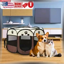 Portable Pet Playpen Foldable Kennel Puppy Tent for Dogs Cats (S/L) 5 colours