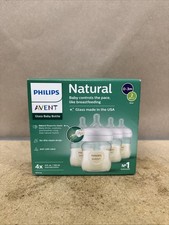Philips Avent Natural Glass Baby Bottle 4 0z - 4 pack - USA glass