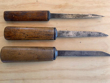 Three Vintage British Pig Sticker Mortice Chisels Three Vintage British Pig Sticker Mortice Chisels